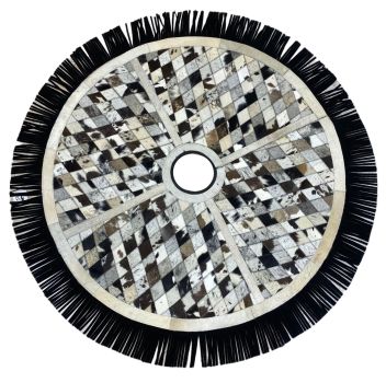 Showman Cowhide Leather Christmas Tree Skirt - Diamond #2